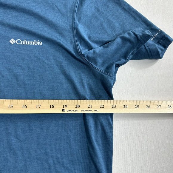 Columbia Omni Wick Mens Size XL Blue Short Sleeve Polo Shirt Outdoor Casual - Picture 7 of 9